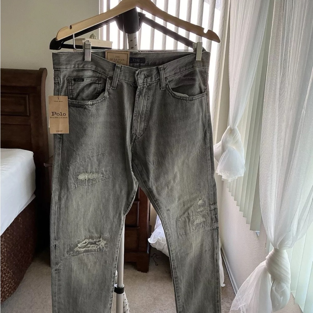 Polo by Ralph Lauren Men's Gray Distressed Jeans